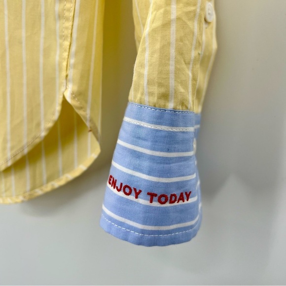 NWT Zadig & Voltaire Tais Raye Pop Shirt Button Blouse Top Striped Oversized XS - Picture 6 of 15